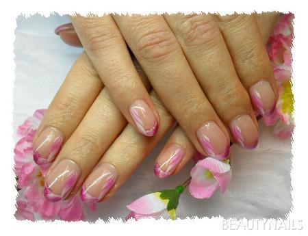 Mandel in Pink/Lila Gelnägel - alle Gele US Nails, Pigmente fürs French no name, Airbrush- Nailart