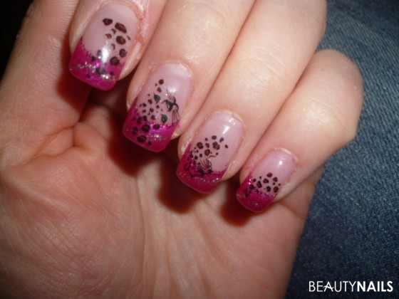 pink leo nails Gelnägel - alle gele von jolifin und tattoosticker von ebayshop Nailart
