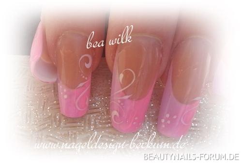 pink rosa Nägel Gelnägel - Gelnägel mit pink rosa Verlauf Nailart