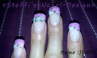 Pink-Weiß-Strass... Gelnägel