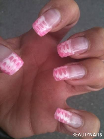 Pink-White Gelnägel - Farbverlauf - pink -weiss Nailart