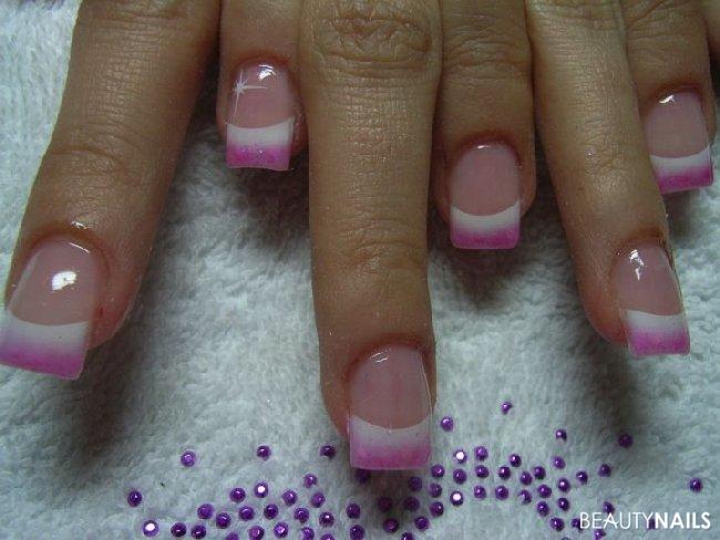 pinky Gelnägel - gele von mephisto-nails. pink mit glitter und perlmutt-shellys, Nailart