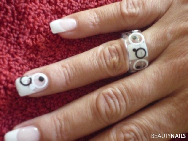 Retronails mit passenden Ring Gelnägel - Aufgleber Gel und French von Nice Nails Nailart