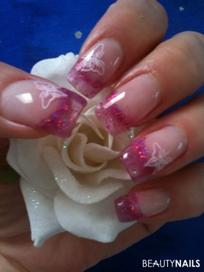 Rosa Glasnägel Gelnägel - Meine Eigenen Nägel in Glas. Transparentes Gel in rosa selbst Nailart