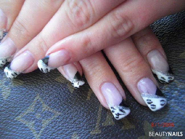 schwarz weiß leo Gelnägel - gele nailart von nailselection Nailart