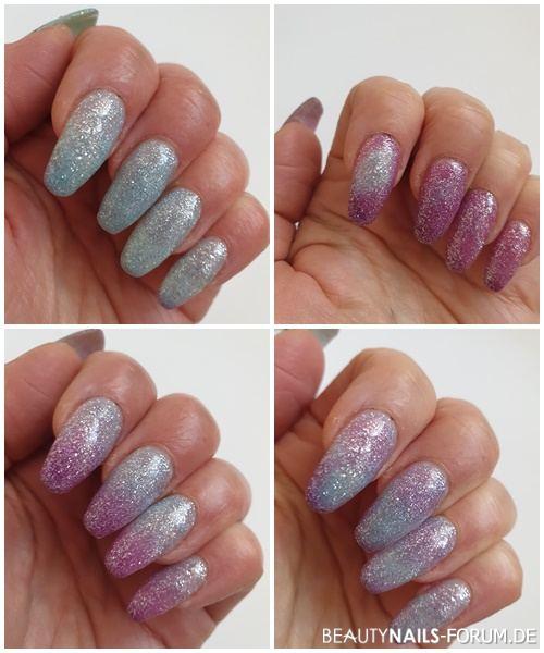 Thermogel Nägel rosa, hellblau Gelnägel rosa blau - NNV mit Gel, Thermogel hellblau / rosafarben von 2022 Nailart