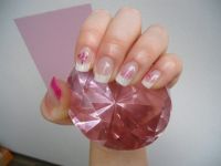 Weiß Glitzer French mit Schmetterlingen Gelnägel