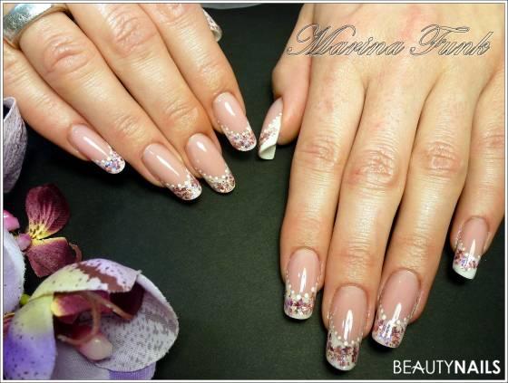 weiß mit nailart Gelnägel - neumodellage, alles von nail creator Nailart