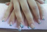 zebra nails mit scheußliche blume Gelnägel