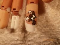 Acrylnagel mit Elch Mustertips