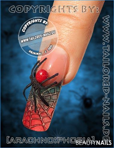 Arachnophobia Mustertips - simples 3D Design Nailart