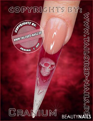 Cranium Mustertips - Glas Stiletto für Halloween Nailart
