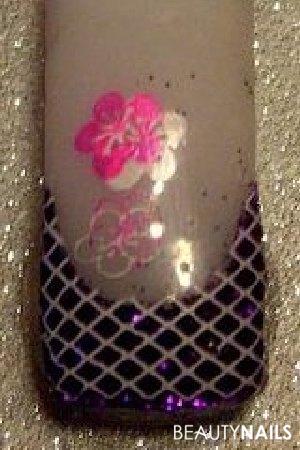 Purple Mustertips - Glitter, Stamping Nailart