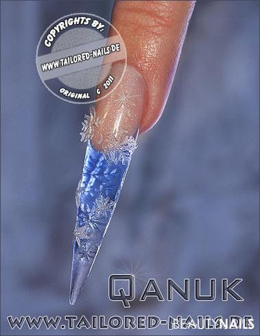 Qanuk Mustertips - 3D Stiletto im Winterdesign Nailart