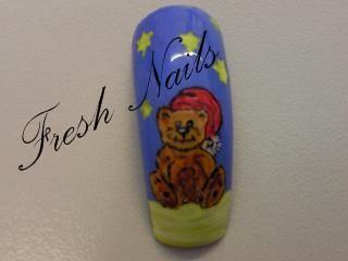 Teddybär Pinselmalerei Mustertips -  Nailart