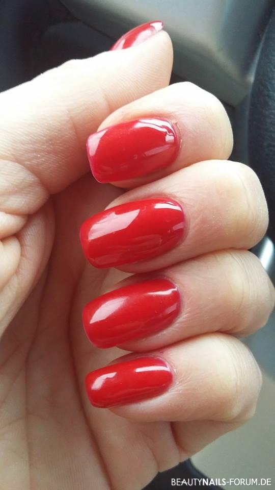 Acrylverlängerung rote Nägel Nageldesign - Acryl von NBM ohne Primer, Rot von Essie Nailart