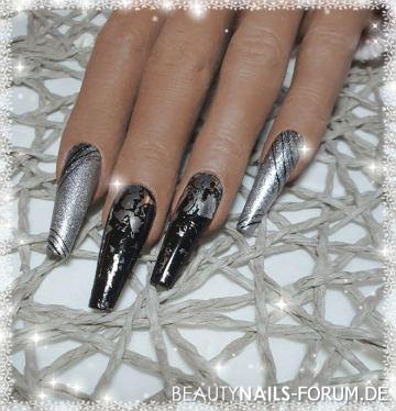 Nageldesign Schwarz Ballerina