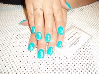 blau und weisse blumen Nageldesign