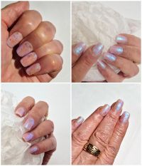 Dezenter Magic Schimmer auf Polygel Nageldesign
