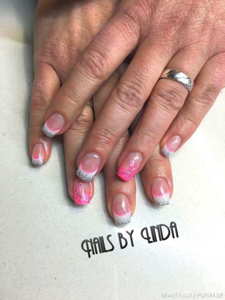 French weiß und pink Nageldesign - Gele von Buschmann und Nail Code Nailart