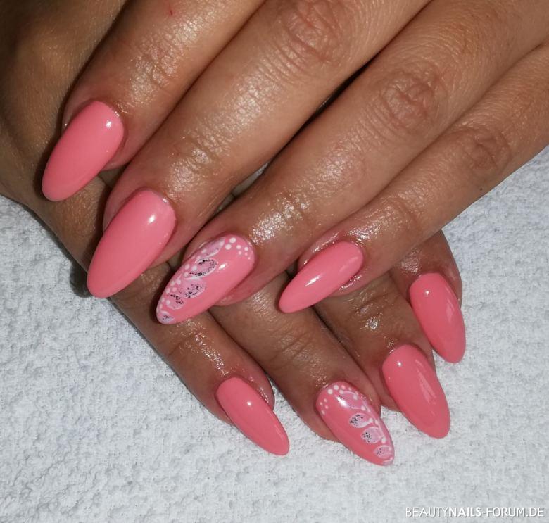 Fullcover Nageldesign in apricot Nageldesign rosa - Farbe Honeymoon von cni Nailart