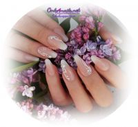 Gel Babyboomer mit Svarowskies und Sugareffekt Nageldesign