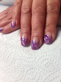 Gelmodellage mirt liquid stone Technik und one stroke Nageldesign