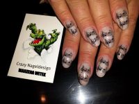 glita silba gel und stamping musiknoten Nageldesign