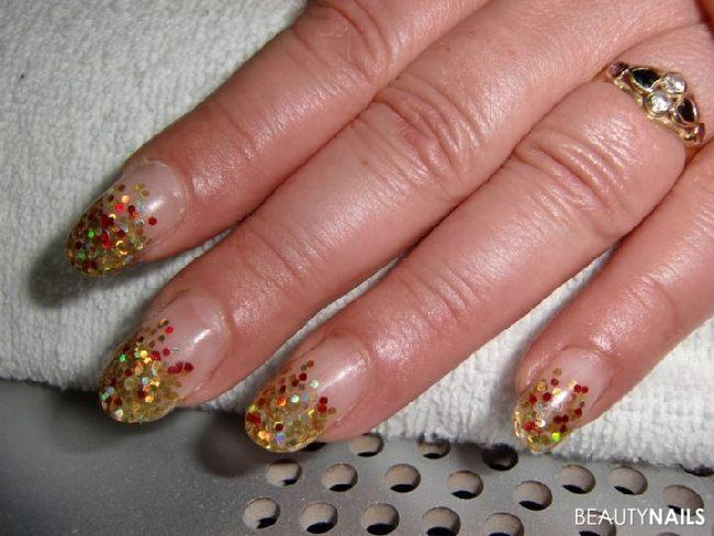 Gold & Rot Glitter - Made by Püppie - 002 Nageldesign - s.o. Nailart