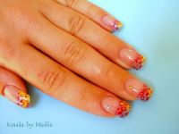 neon yellow and blue meets red leo - 002 Nageldesign