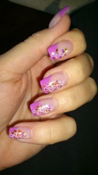 Pink mit Stamping Nageldesign