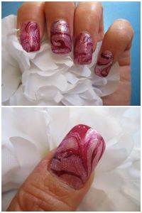 Pink, rosa Marmor Water Marble Design Nageldesign