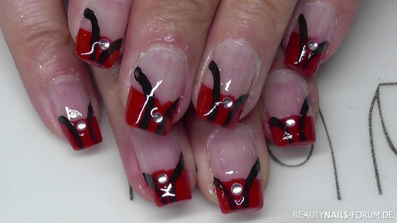 rotes  French Nageldesign