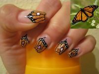 Schmetterling - Monarchfalter Nageldesign