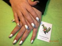 silber und schwarze linien Nageldesign