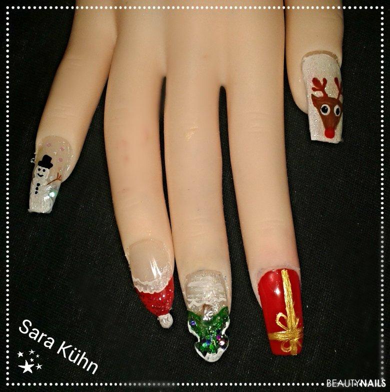 Weihnachten Nageldesign - Beitrag zum Wettbewerb von lyninails Nailart