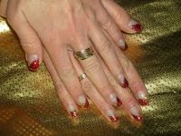 NNV Gel mit Glitzer rot und gold Winter & Weihnachten