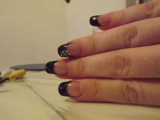 gel von Jolifin,stamping Modellage mit French in schwarz, bitte um Kritik in Anfänger Nageldesign