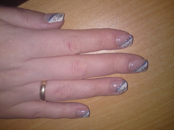 rechte hand einemal neue nägel von mir an meiner eigeinen hand in Anfänger Nageldesign