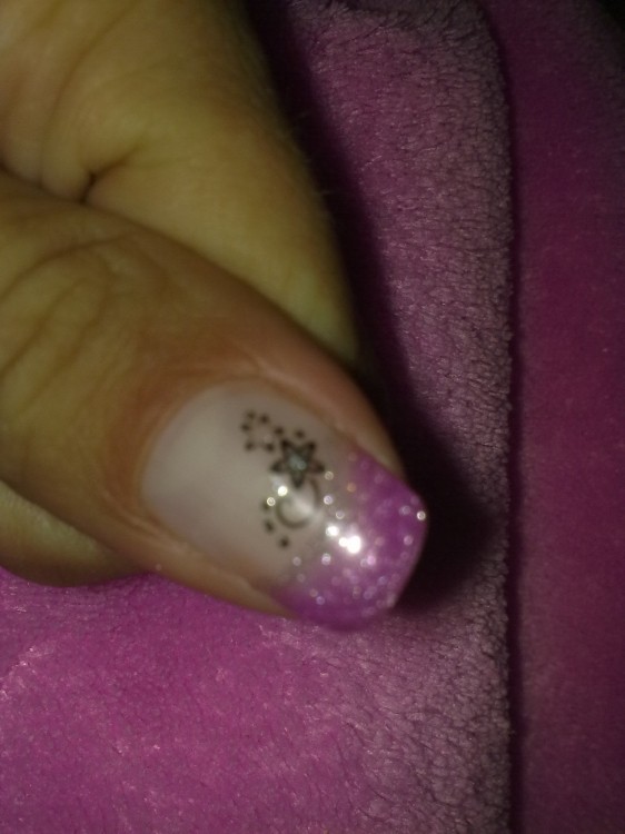  lila glitzer gel in Anfänger Nageldesign