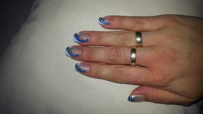 Draufsicht french mir blau/glitter muster.passt der aufbau? in Anfänger Nageldesign