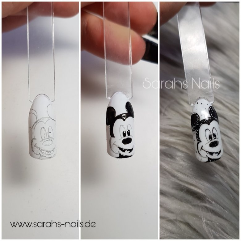 Mickey Mouse Anleitung Mickey Mouse in Nageldesign