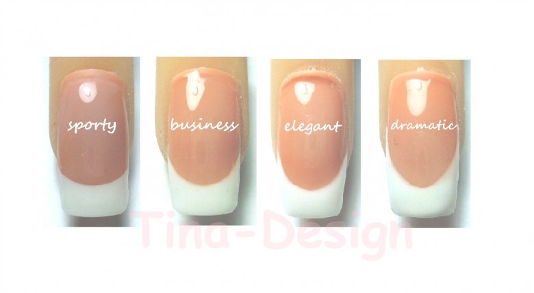 übung versch. smile-varianten Neon Mandarine French in Anfänger Nageldesign