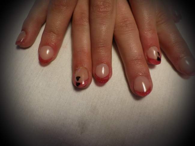 Schwester nachher Acryjnägel mit Malerei in Anfänger Nageldesign