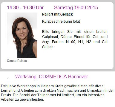 Workshop Cosmetica Hannover 2015 in Small Talk
