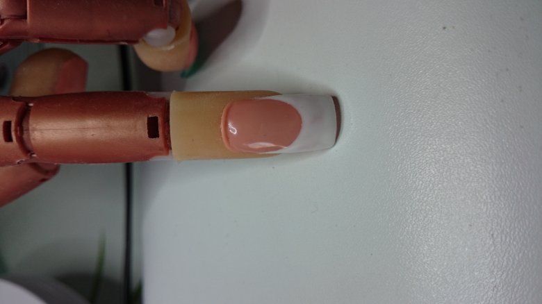 Nächster versuch Aufbau und french draufsicht Rosa Frenchnägel / Aufbau in Anfänger Nageldesign