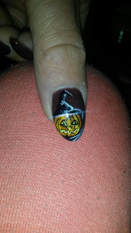 Kürbis Mandeln mit Halloweenkürbis, wie sind sie geworden? in Anfänger Nageldesign