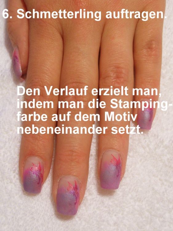 6 Step by Step bunter Schmetterling in Nageldesign