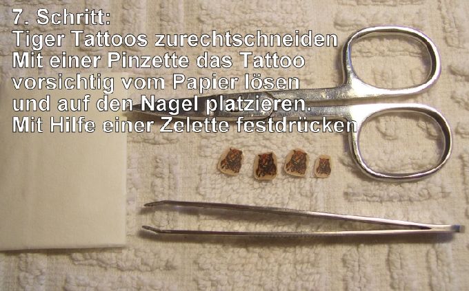7. Tattoos Step by Step Tiger Anleitung in Nageldesign