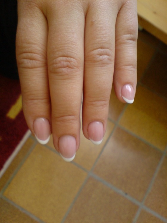  versuch mit make-up gel und french in Anfänger Nageldesign